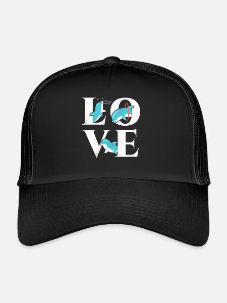 L’amour des dauphins - Casquette trucker  - noir/noir - Devant