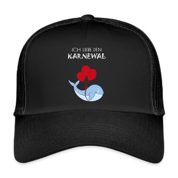 Karnewal Karneval Fasching Fasnacht Konfetti - Trucker Cap - Schwarz/Schwarz - Vorne