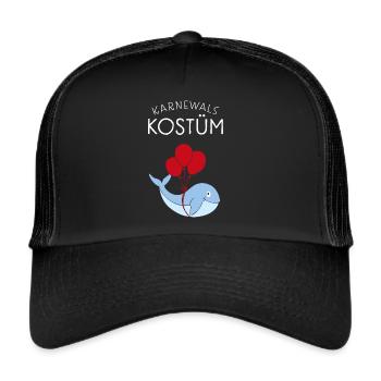Karnewal Karneval Fasching Konfetti Kostümersatz - Trucker Cap - Schwarz/Schwarz - Vorne