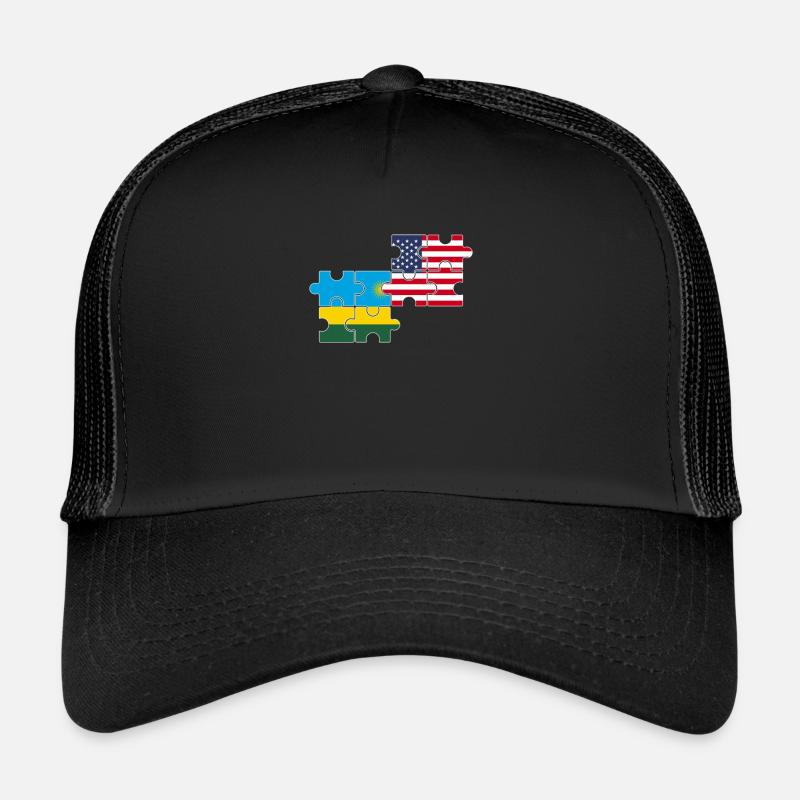 Rwanda, Etats-Unis, drapeau, Américain, Rwandais Casquette trucker 