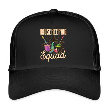 Housekeeping Week Gifts Cleaning Lover - Trucker Cap - black/black - Front
