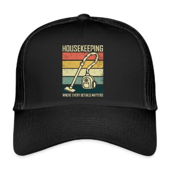 Housekeeping Week Gifts Cleaning Lover - Trucker Cap - black/black - Front