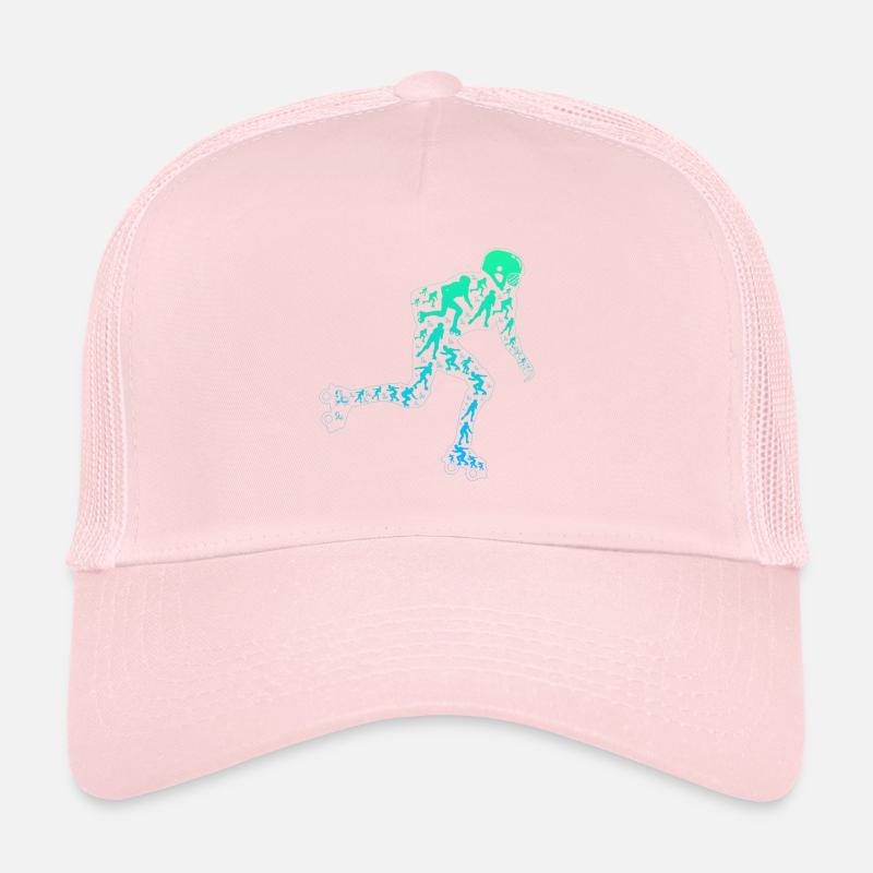 Roller Skating Silhouette Roller Skater Trucker Cap