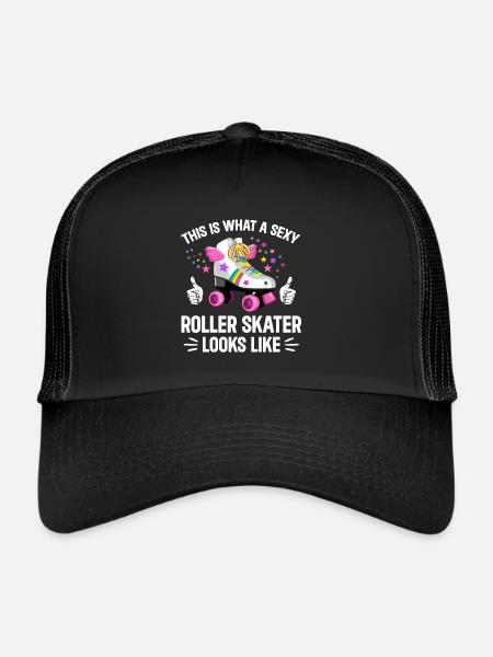 Roller Skating - Sexy Roller Skater - Trucker Cap - black/black - Front
