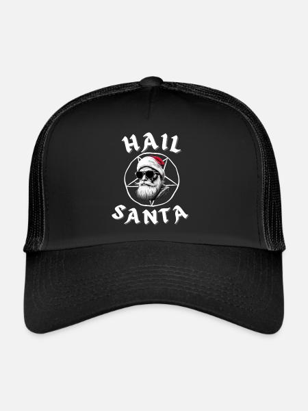 Je vous salue père Noël drôle Alternative Goth Noël Design - Casquette trucker  - noir/noir - Devant
