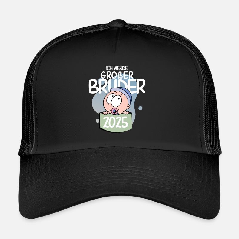 Großer Bruder 2025 - Trucker Cap - Schwarz/Schwarz