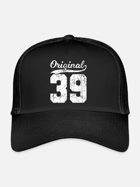 39 Original 85 Ans Homme Femme Anniversaire - Casquette trucker  - noir/noir - Devant