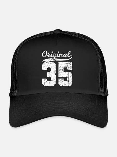 35 Original 89 ans homme femme anniversaire - Casquette trucker  - noir/noir - Devant