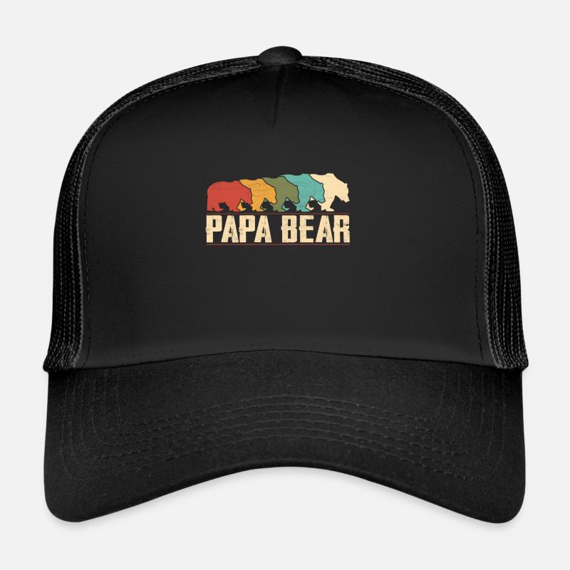 Papa Bear - Trucker Cap - Schwarz/Schwarz