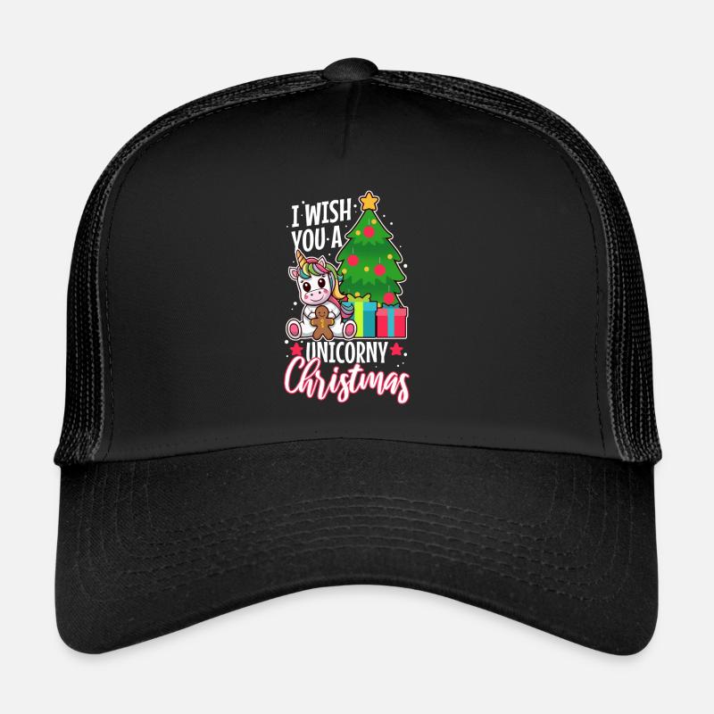 Je vous souhaite un Noël de Licorne Casquette trucker 