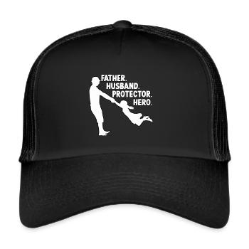 Vater Tochter Partnerlook lustig Tochter Papa - Trucker Cap - Schwarz/Schwarz - Vorne
