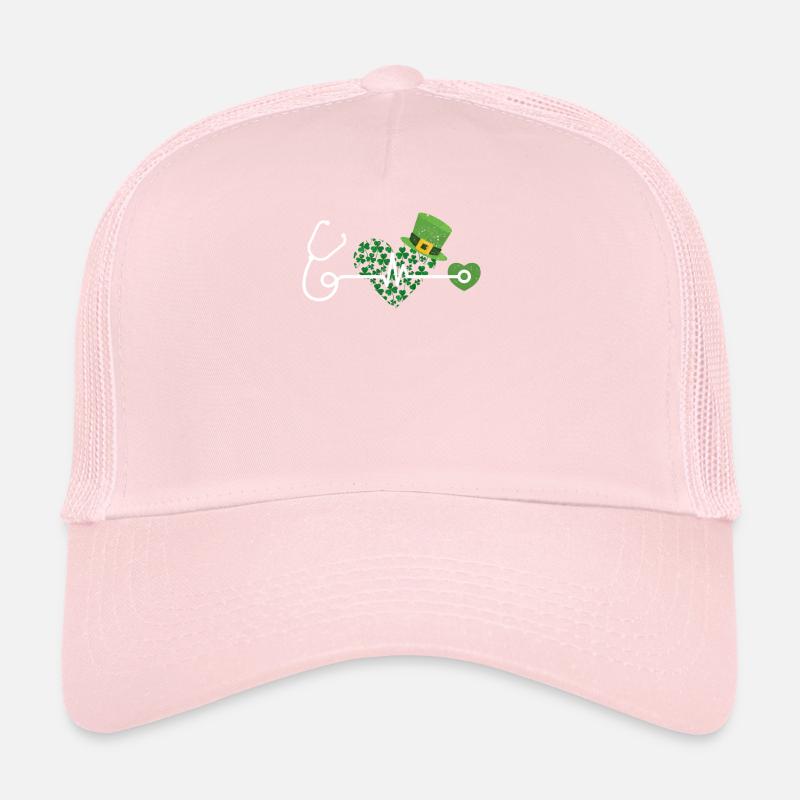 Nurse St Patrick's Day Stethoscope Heart Trucker Cap