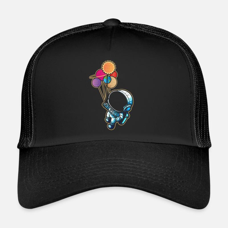 Astronaute tenant des ballons de planète Système solaire Casquette trucker 