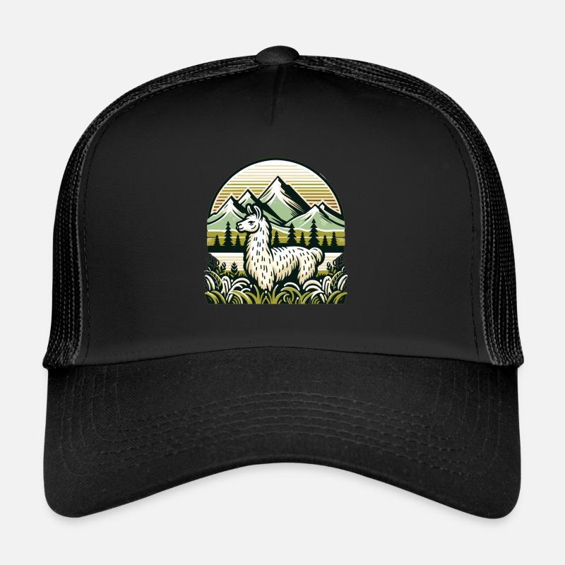 Mountaineer Lama : Aventure dans les hauteurs Casquette trucker 