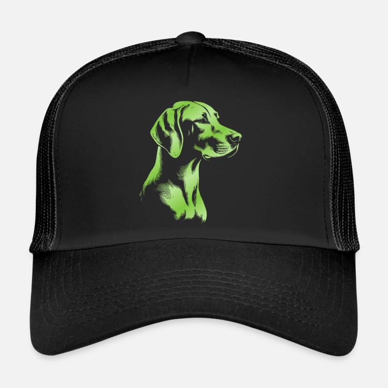 Magyar Vizsla Drawing Head Green - Trucker Cap - black/black