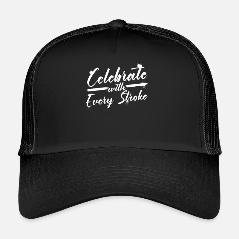 Arabic Calligraphy Calligraphic Writing Lettering - Trucker Cap - black/black