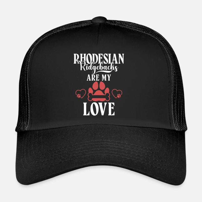 Rhodesian Ridgeback Gifts - Trucker Cap - Schwarz/Schwarz
