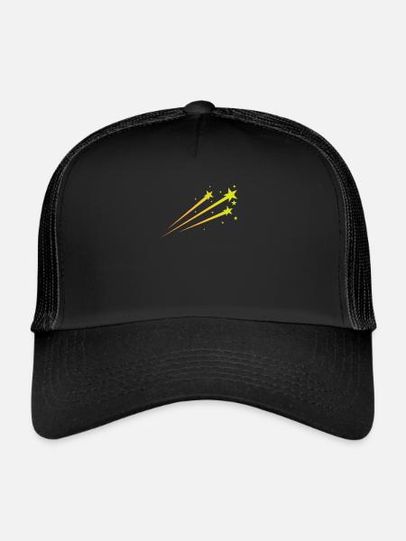 étoiles filantes, ciel nocturne, astronomie - Casquette trucker  - noir/noir - Devant