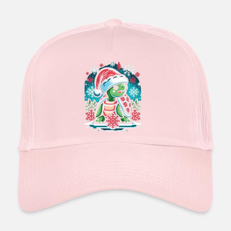 Joyeuse tortue de Noël : Joie du chapeau de Père Noël Casquette trucker 