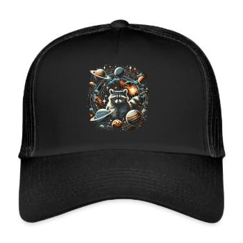 Raccoon in Space: Planetary Explorers - Trucker Cap - black/black - Front