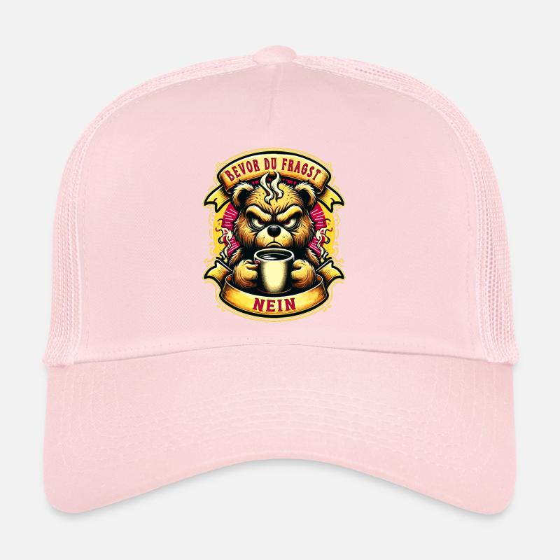 Bevor Du Fragst Nein Teddybär Kaffee Müde Trucker Cap