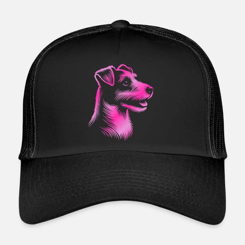 Russell Terrier drawing head pink Trucker Cap