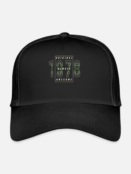 Original 1978 année de naissance urbain cadeau Vintage - Casquette trucker  - noir/noir - Devant
