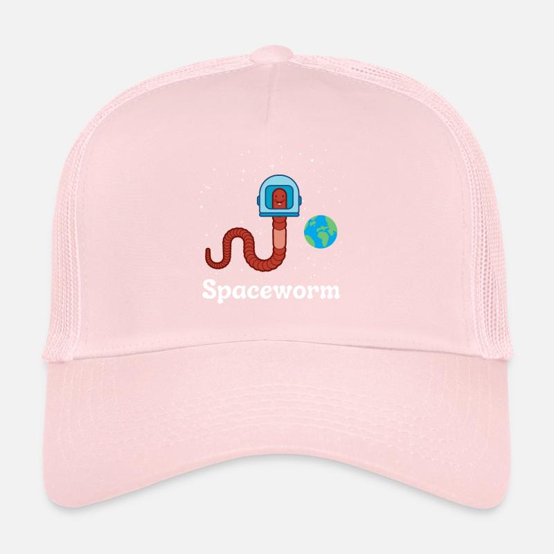 Spaceworm earthworm funny space Trucker Cap