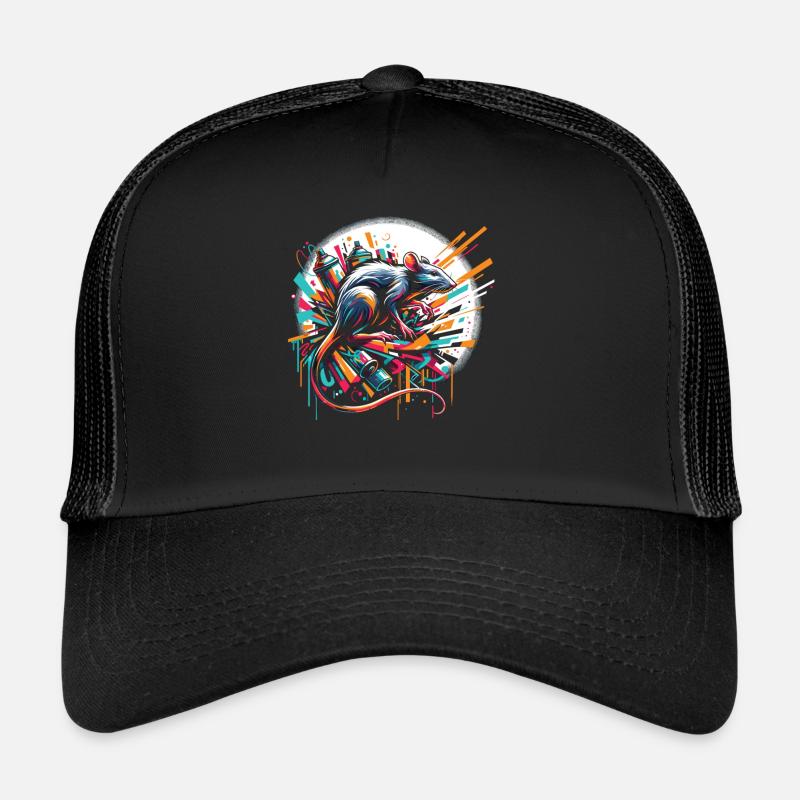 Street-Art Ratte: Graffiti-Dynamik Trucker Cap