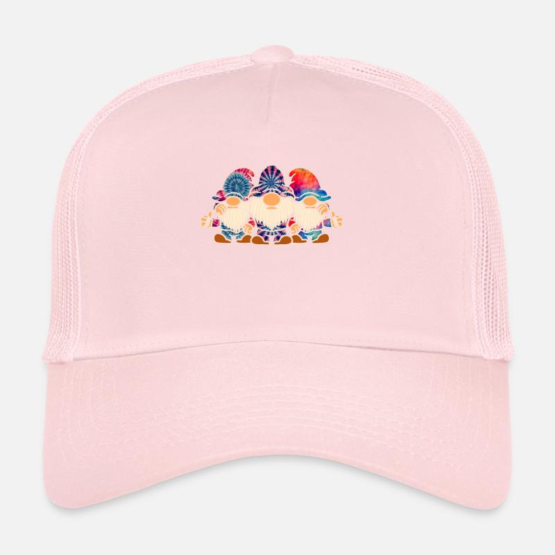 Drei Hippie -Gnomes Groovy Binde Dye Gnomies Trucker Cap