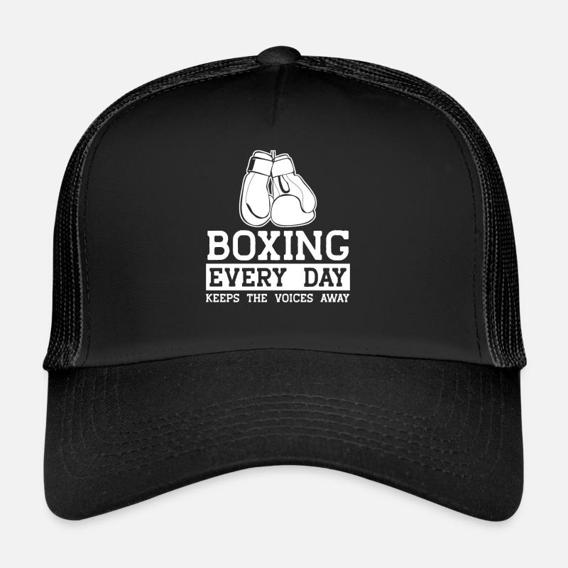 Gants de boxe boxeur Boxe amateur - Casquette trucker  - noir/noir
