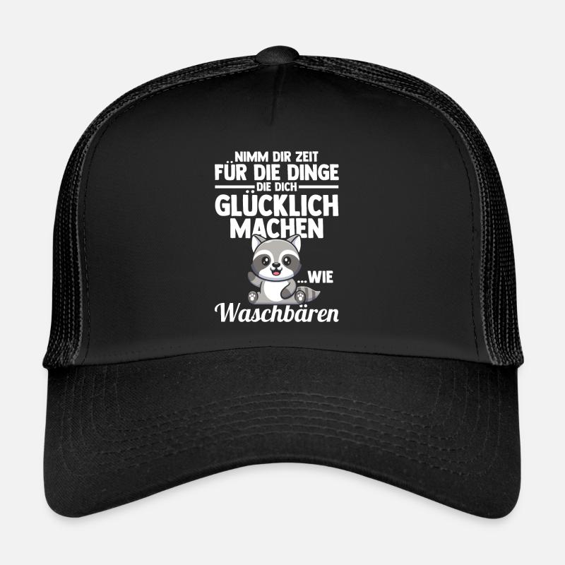 Waschbär - Trucker Cap - Schwarz/Schwarz