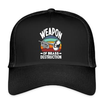 Trompete Trompeter Trompeten Spieler - Trucker Cap - Schwarz/Schwarz - Vorne