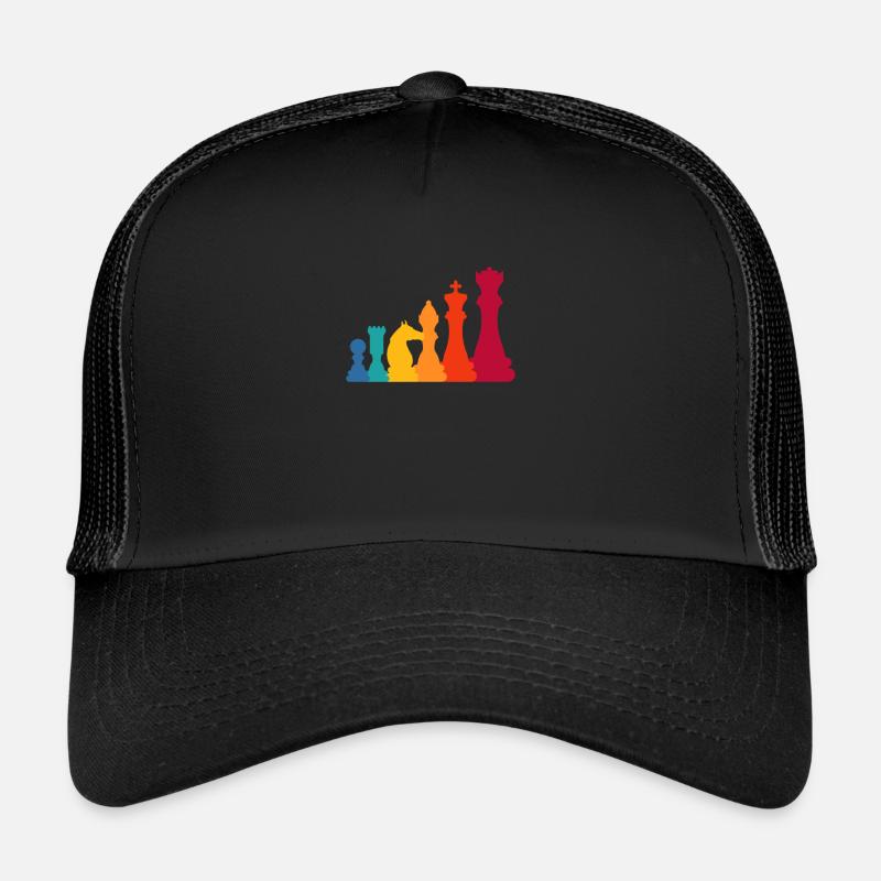 Schach Schachbrett Schachmatt Schachspieler - Trucker Cap - Schwarz/Schwarz