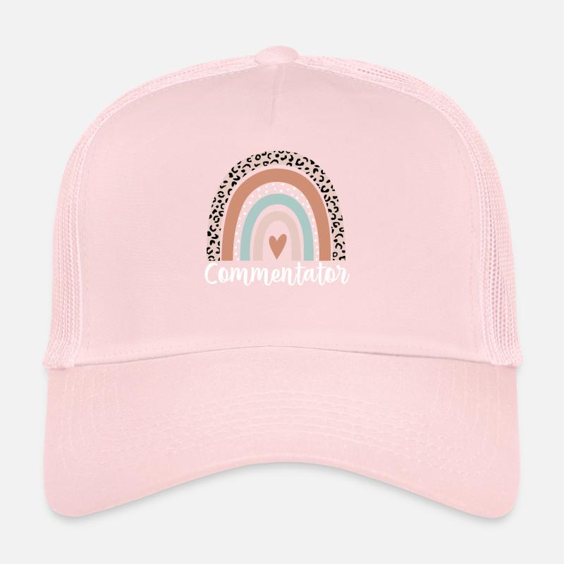Commentator Rainbow Leopard Funny Commentator Trucker Cap