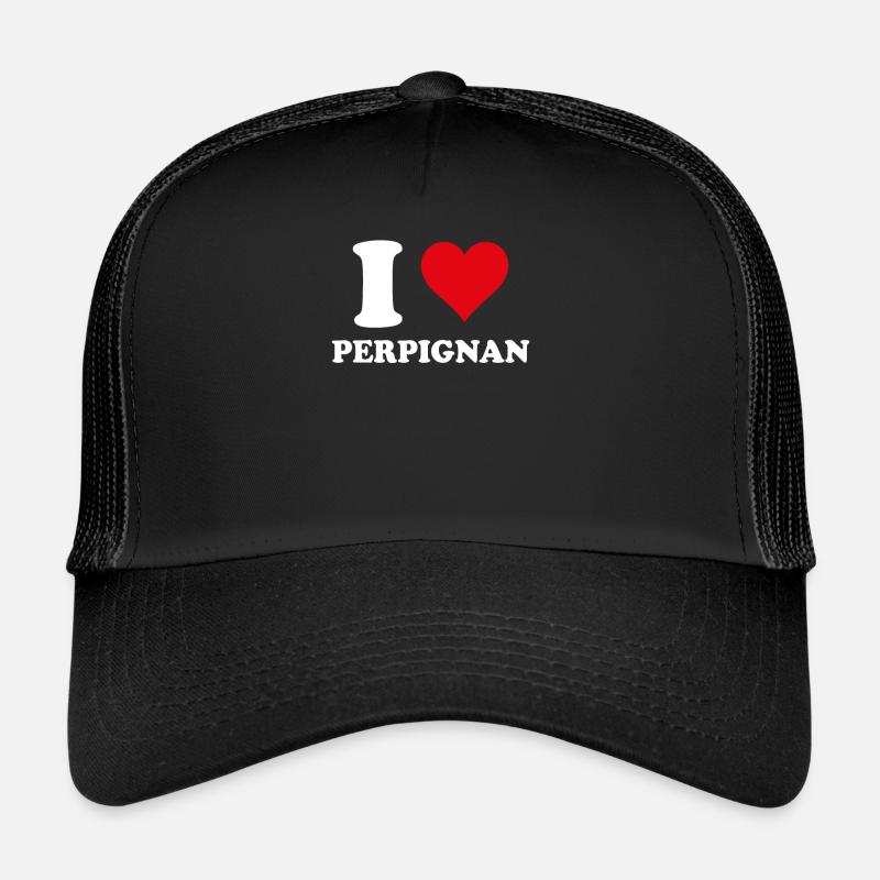 I Love Perpignan Gift Tourism Trucker Cap