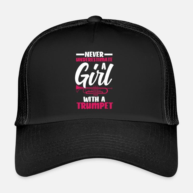 Trompete Trompeter Trompeten Spieler - Trucker Cap - Schwarz/Schwarz