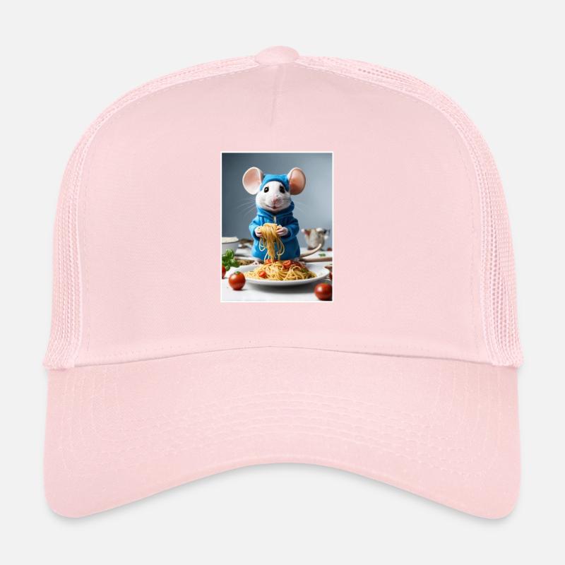 Kitchen Cooking Noodles, Funny Spaghetti Mouse Trucker Cap