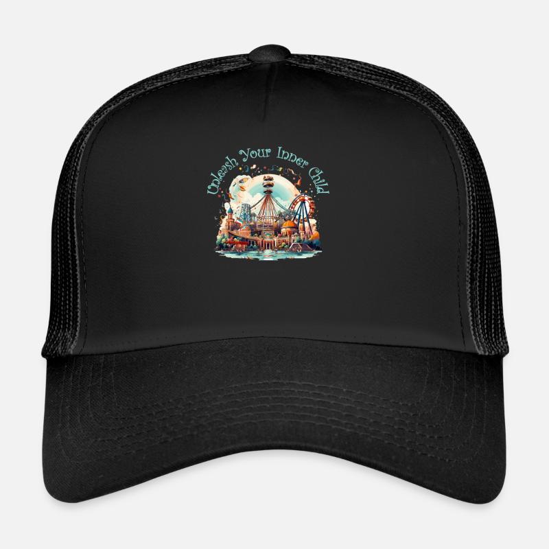 Freizeitpark Jahrmarkt Rummelplatz Dorffest - Trucker Cap - Schwarz/Schwarz