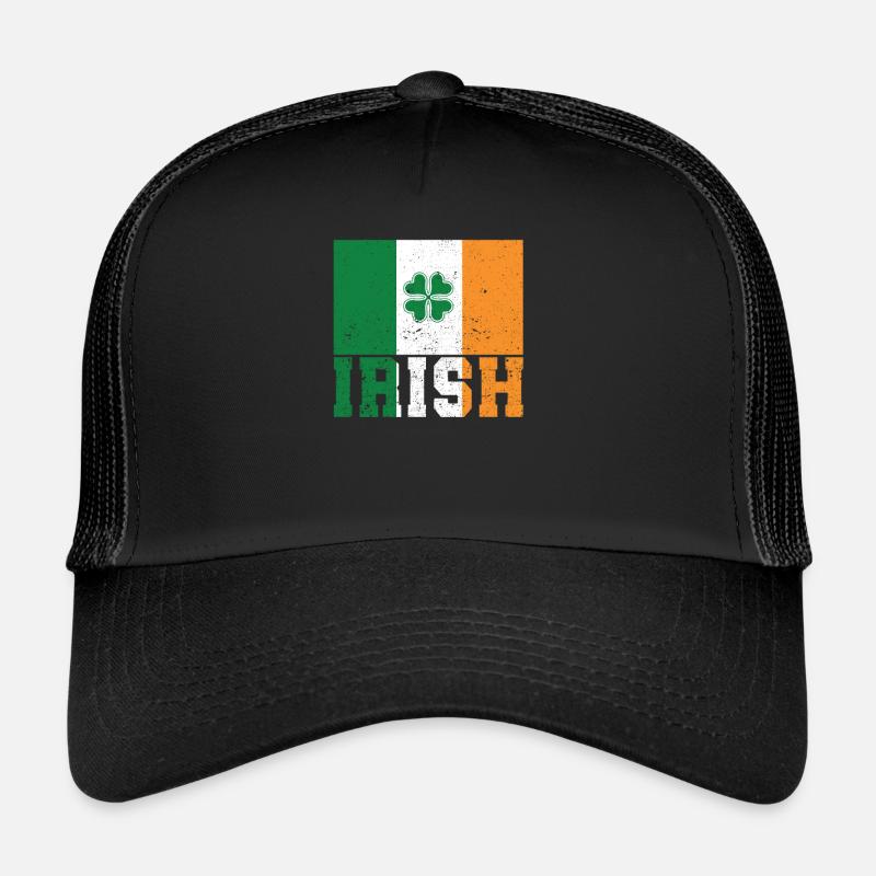 Drapeau irlandais patriotique Irlande trèfle Casquette trucker 