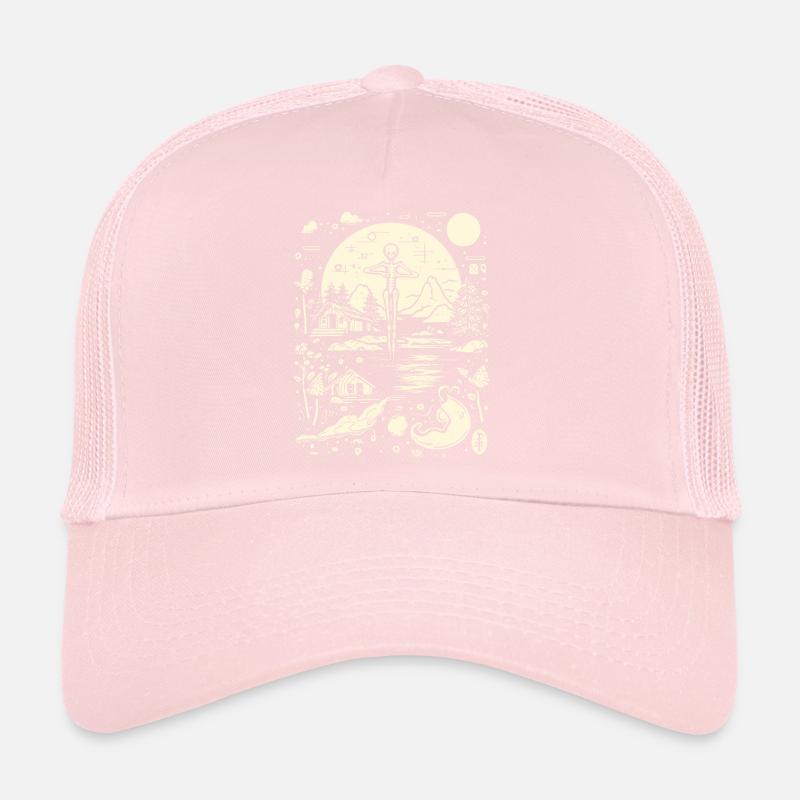 Squelette-Nature-Abstrait-Dessin Fou Casquette trucker 