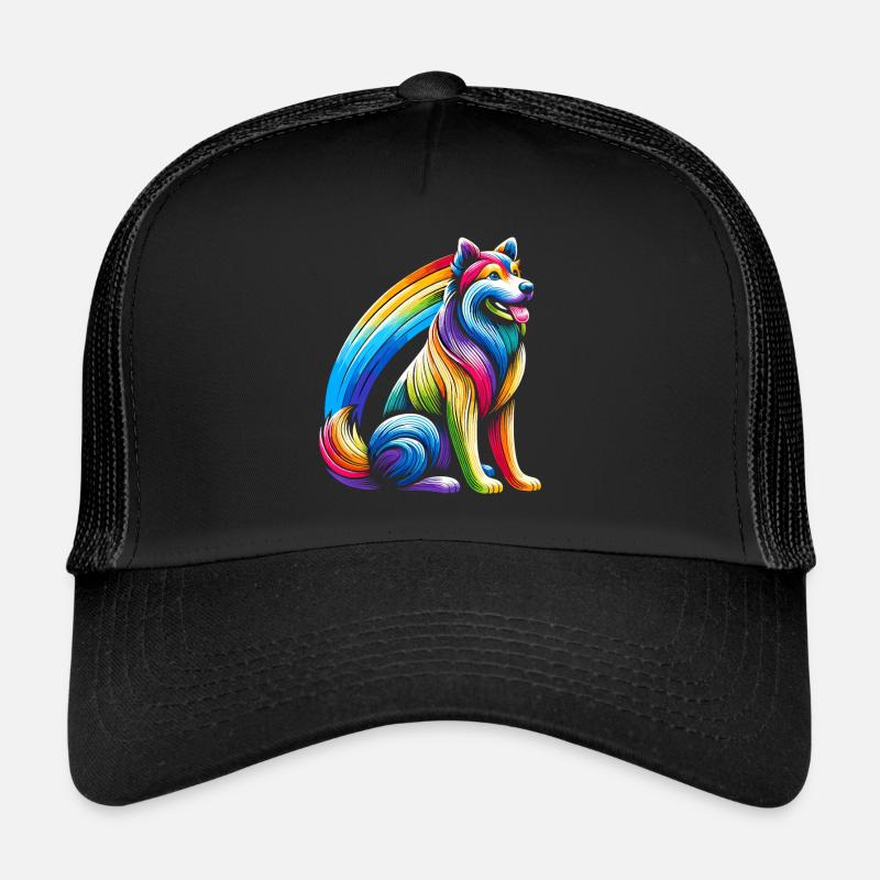 Rainbow Dog For Dog Owners Trucker Cap