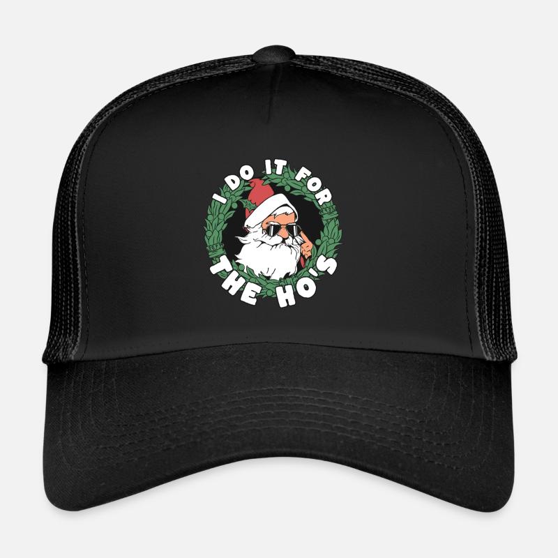 I Do It For The Ho´s Weihnachtsmann Santa Nikolaus - Trucker Cap - Schwarz/Schwarz