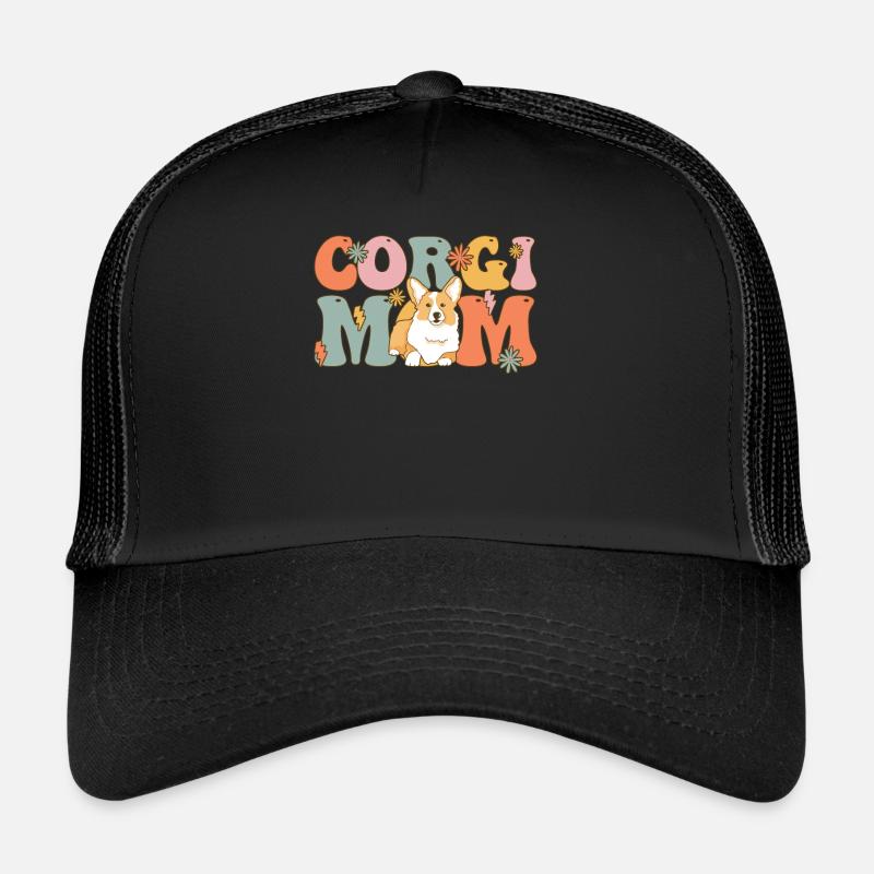 Groovy Corgi Mom Hundemutter Trucker Cap