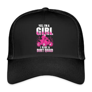 Quadgirl ATV 4 Wheeler Off Roading Lover - Trucker Cap - Schwarz/Schwarz - Vorne