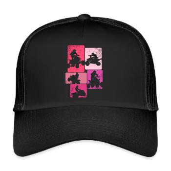 Quadgirl ATV 4 Wheeler Off Roading Lover - Trucker Cap - Schwarz/Schwarz - Vorne