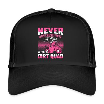 Quadgirl ATV 4 Wheeler Off Roading Lover - Trucker Cap - Schwarz/Schwarz - Vorne