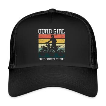 Quadgirl ATV 4 Wheeler Off Roading Lover - Trucker Cap - Schwarz/Schwarz - Vorne