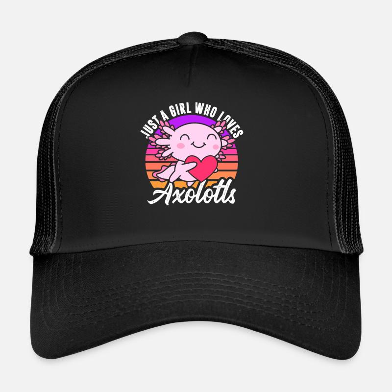 Nur Ein Mädchen, Das Axolotls In Retro Liebt Trucker Cap