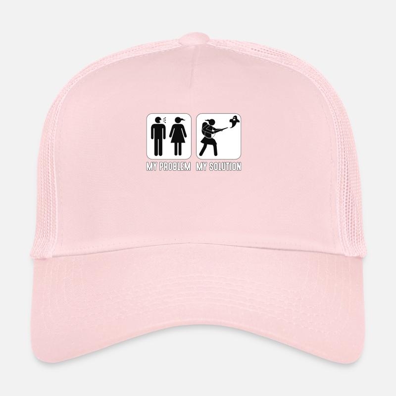 Ghost Hunter My Problem My Solution Pictogram Mom Trucker Cap